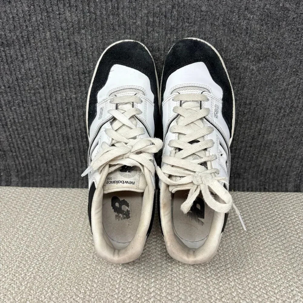 New Balance 550 White Black Leather Suede Shoes Womens 8.5 (Youth 7) GSB550CA